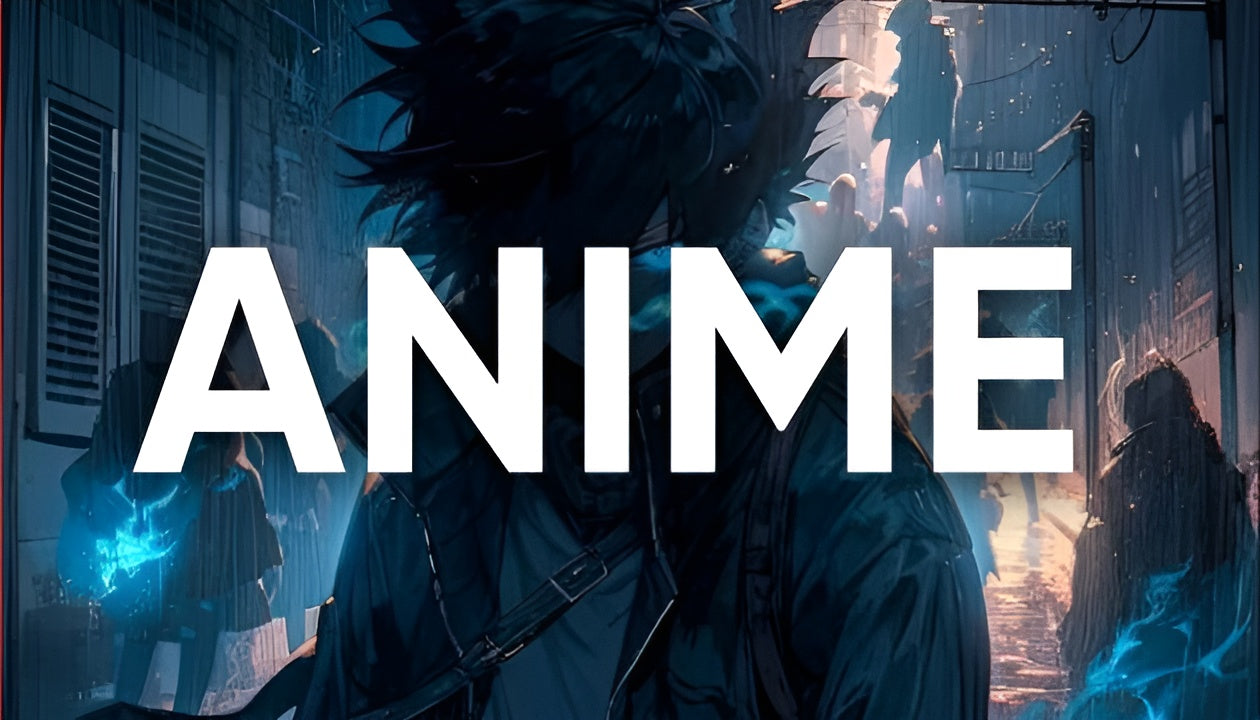 Anime samurai silhouette with flowing hair and sword, Nevraa gaming desk mat theme