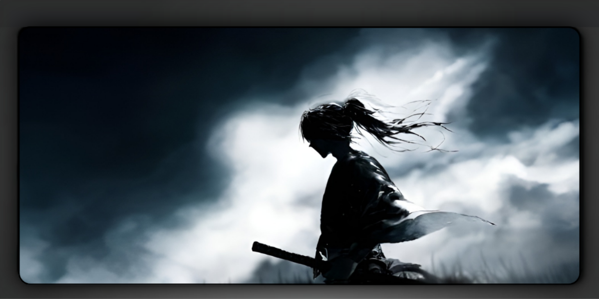 White samurai Deskmat — deskmat india wall art for gaming room