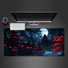 Mountain Night Red Deskmat — deskmat india wall art for gaming room