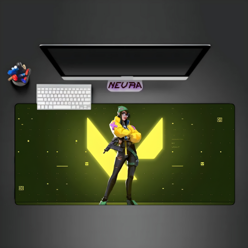Valorant Killjoy KJ Deskmat — character:killjoy wall art for gaming room