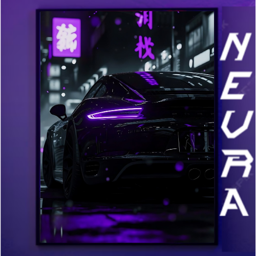 Nevraa logo in bold modern black and white typography, styled for gaming desk mats and posters