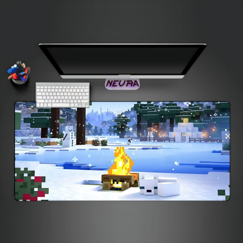 Minecraft Snow Fox Deskmat — deskmat india wall art for gaming room