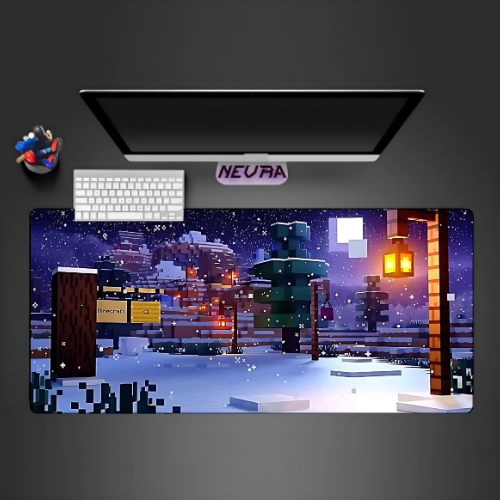 Minecraft Snow Night Deskmat — deskmat india wall art for gaming room