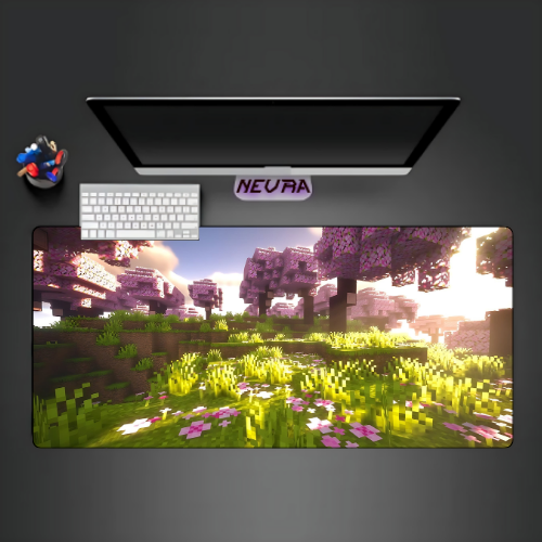 Minecraft Cherry Biome Deskmat — deskmat india wall art for gaming room