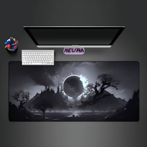 White Moon Deskmat — deskmat india wall art for gaming room