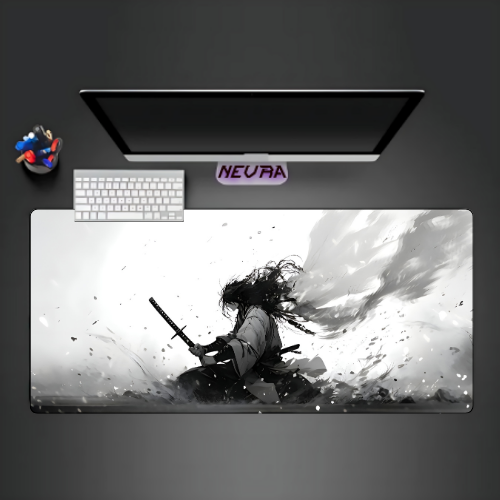 White Samurai Deskmat — deskmat india wall art for gaming room
