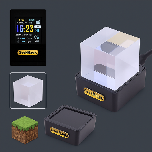 Crystal Cube Photo Display Holographic Desktop