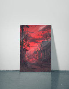 Red Street Metal Poster — aluminium poster wall art for gaming room