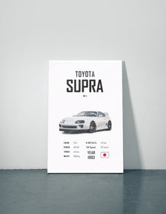 Toyota Supra Metal Poster — aluminium poster wall art for gaming room
