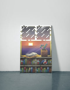 Minecraft Window Metal Poster — aluminium poster wall art for gaming room