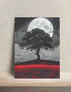 Red Eyes Metal Poster — aluminium poster wall art for gaming room