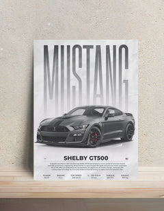 Mustang Metal Poster — aluminium poster wall art for gaming room