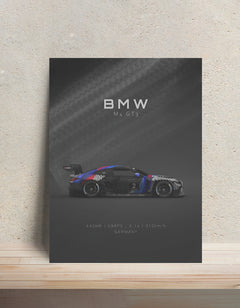 BMW Metal Poster — aluminium poster wall art for gaming room