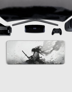 White Samurai Deskmat — deskmat india wall art for gaming room