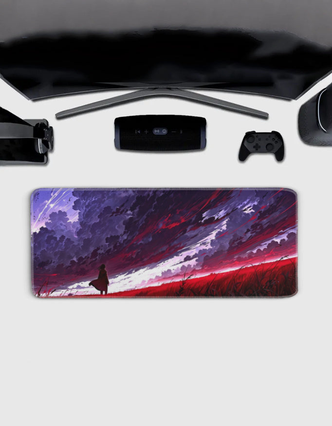 Chinese Red River View Deskmat — deskmat india wall art for gaming room