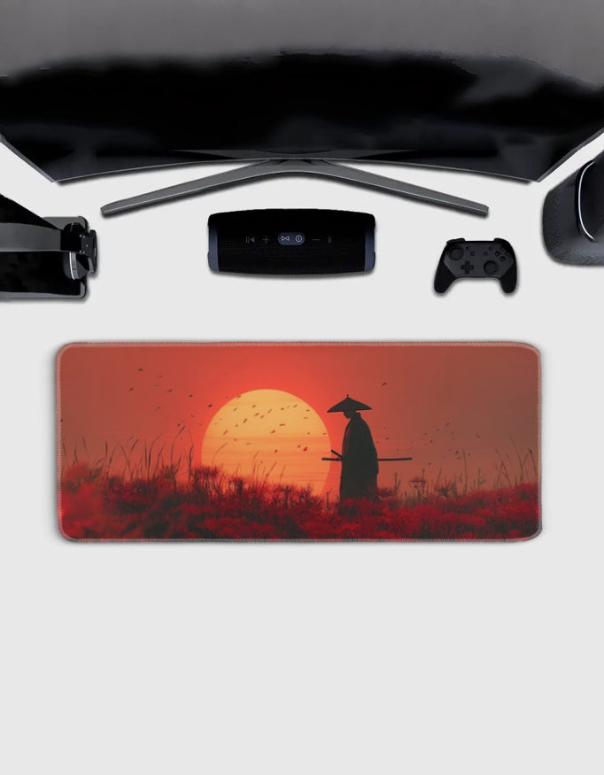Red Flower Field Deskmat — deskmat india wall art for gaming room