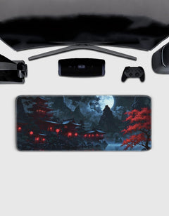 Mountain Night Red Deskmat — deskmat india wall art for gaming room