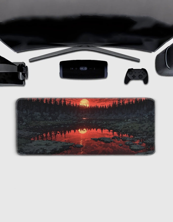 Forest Red Deskmat — deskmat india wall art for gaming room