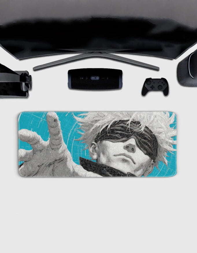 Gojo Deskmat — character:gojo wall art for gaming room
