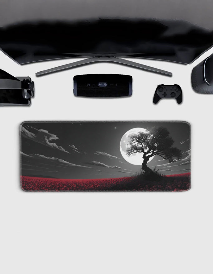 Chinese Mountain Red Deskmat — deskmat india wall art for gaming room