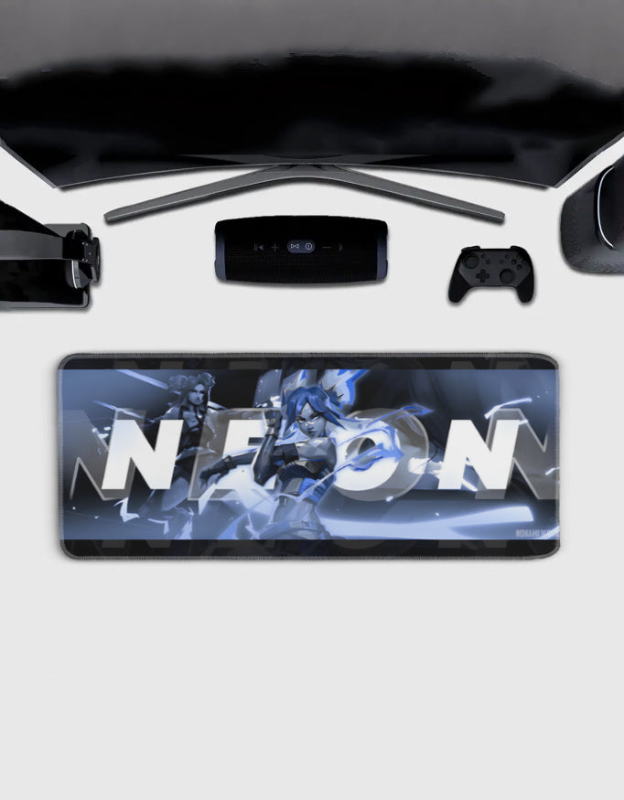 Valorant Neon Deskmat — character:neon wall art for gaming room