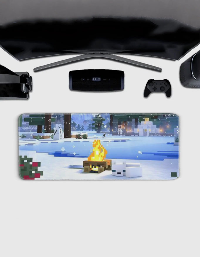 Minecraft Snow Fox Deskmat — deskmat india wall art for gaming room