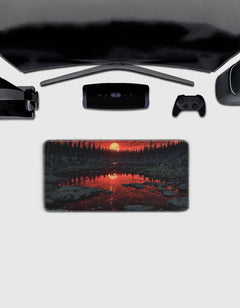 Forest Red Deskmat — deskmat india wall art for gaming room