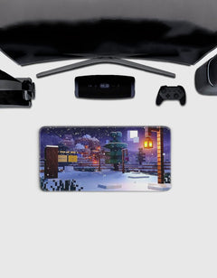 Minecraft Snow Night Deskmat — deskmat india wall art for gaming room