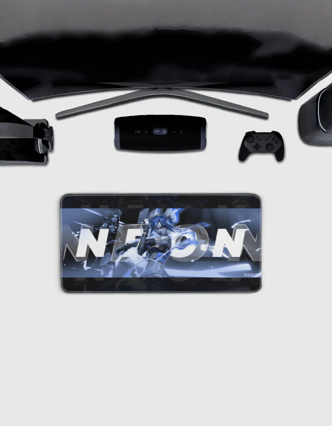 Valorant Neon Deskmat — character:neon wall art for gaming room