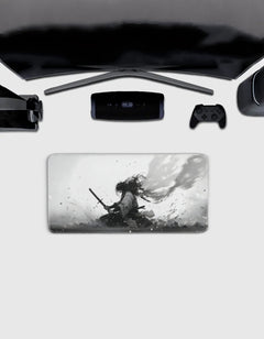 White Samurai Deskmat — deskmat india wall art for gaming room