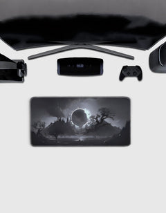 White Moon Deskmat — deskmat india wall art for gaming room