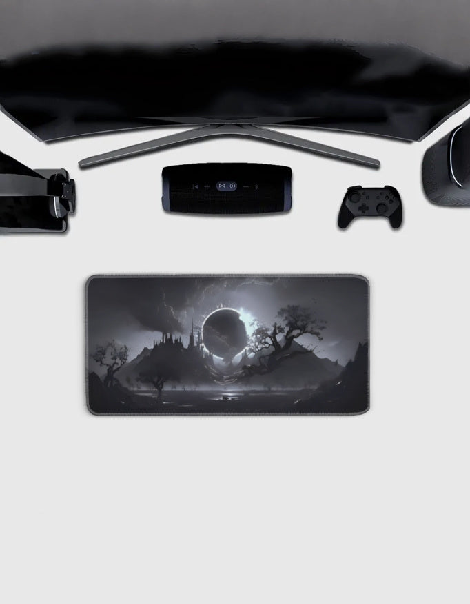 White Moon Deskmat — deskmat india wall art for gaming room