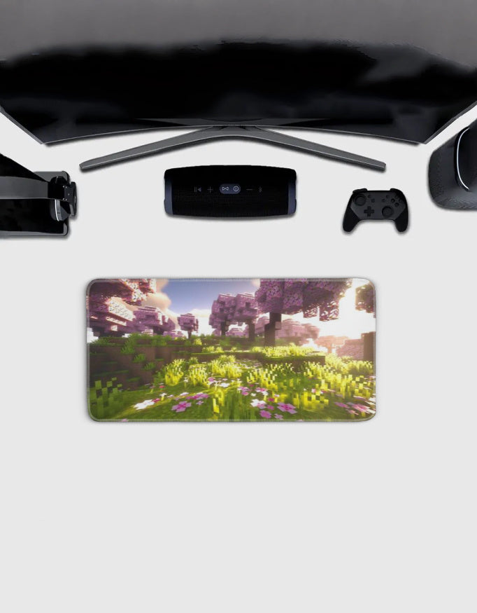 Minecraft Cherry Biome Deskmat — deskmat india wall art for gaming room