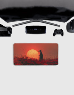 Samurai Red Deskmat — deskmat india wall art for gaming room
