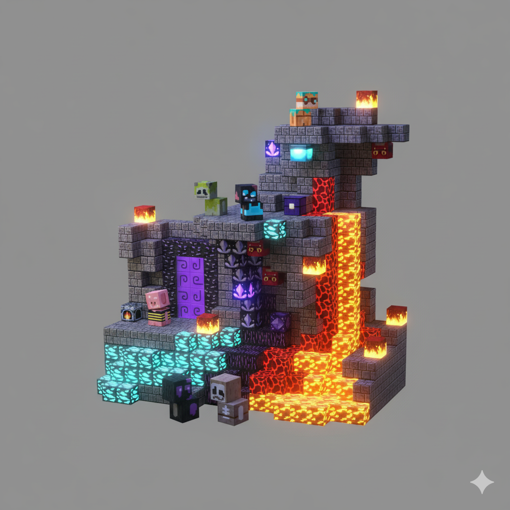 Magnetic Building Blocks Mine World Magnet Cube for Stacking Construction Set Educate Sensory Toys Kids Boys Girls Ages 3+ DIY