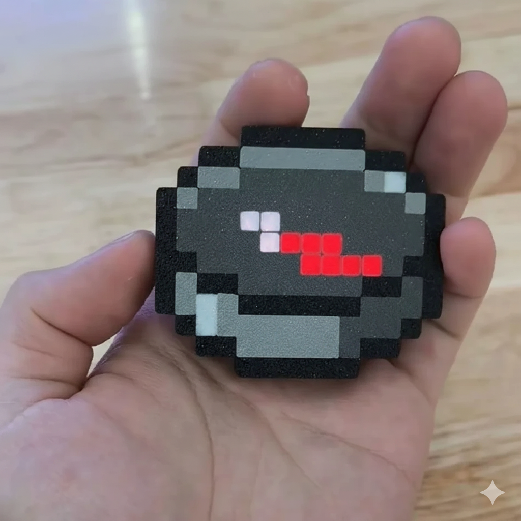 New Minecraft Compass Pixel Wind Peripheral design trinket Magnetic MC Real-World Use Movable Keychain Pendant myworld Gift