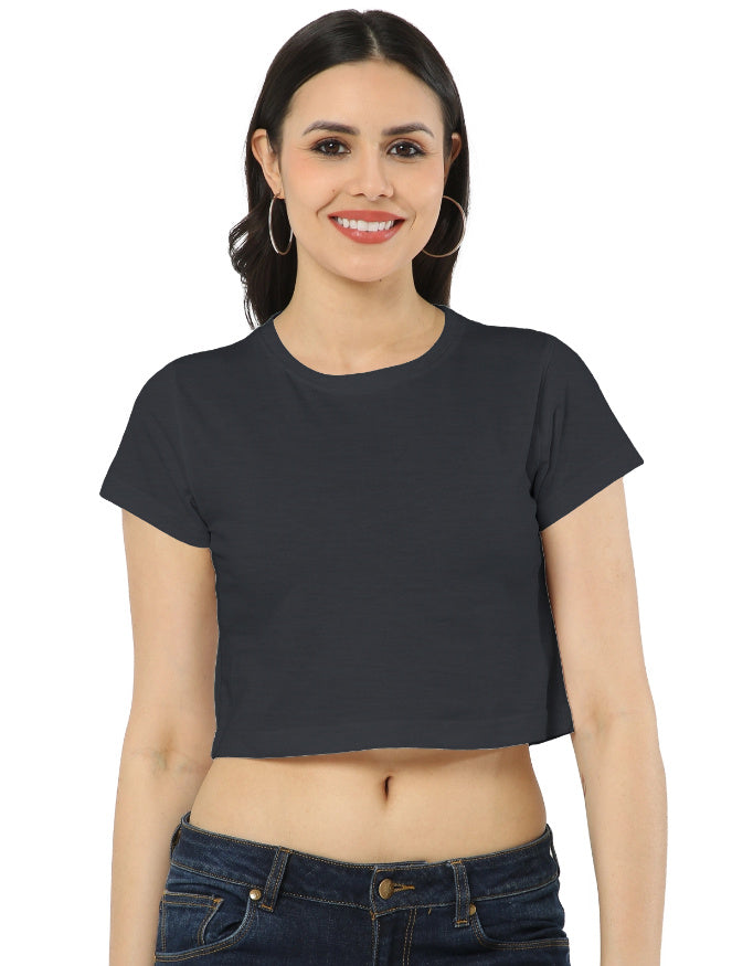 Graphite  AOP Crop Top