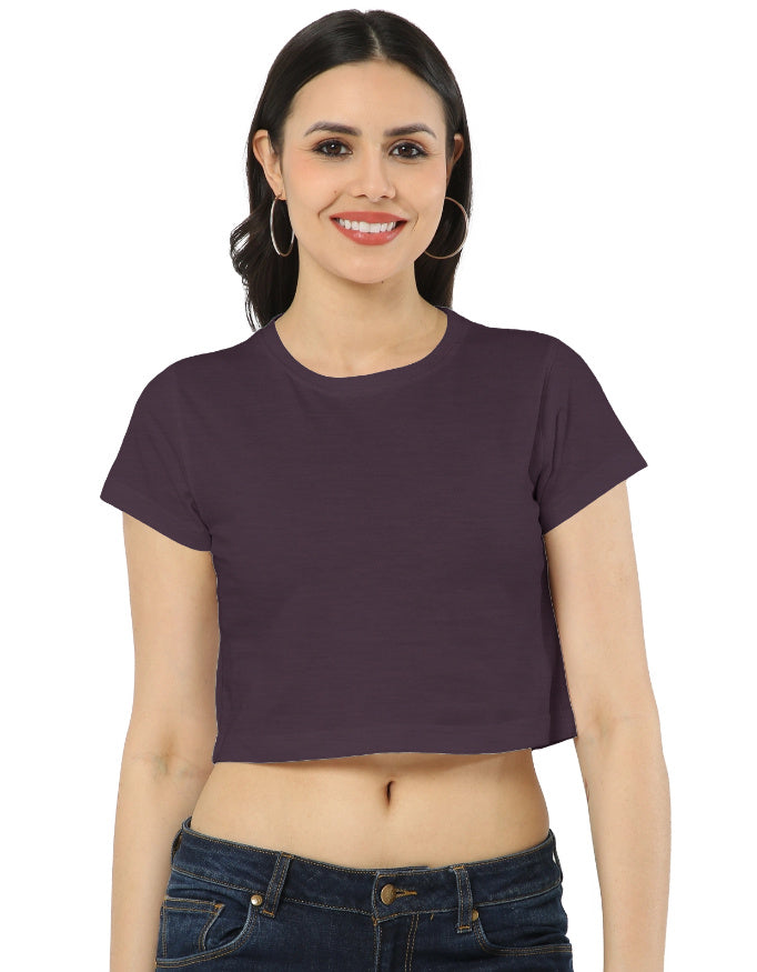 Deep Plum AOP Crop Top