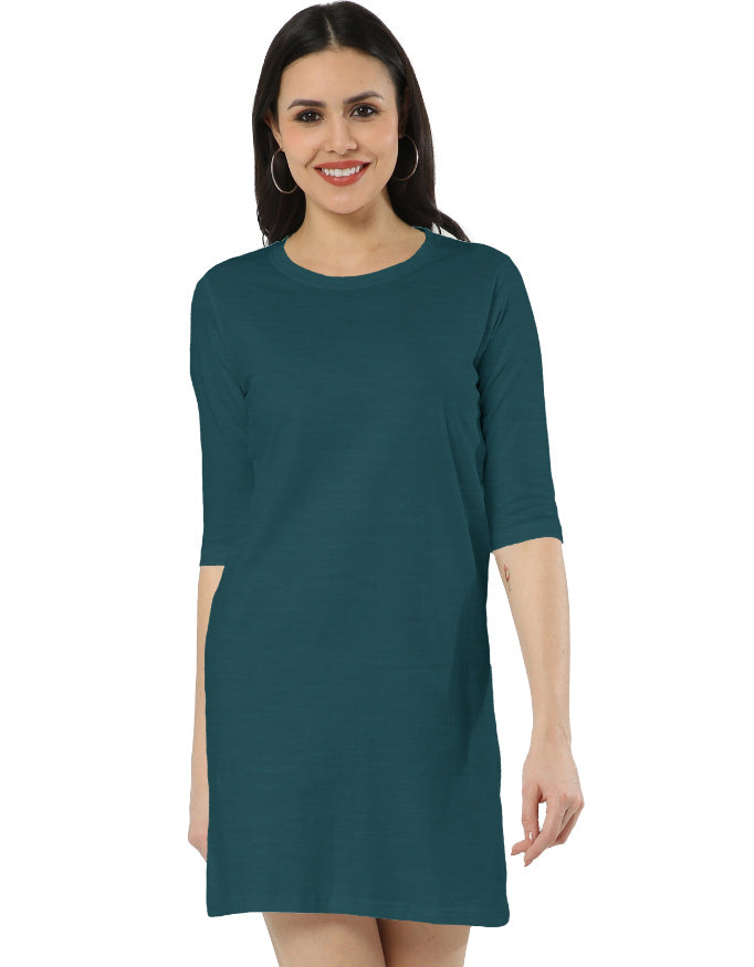 petrol AOP T-Shirt Dress