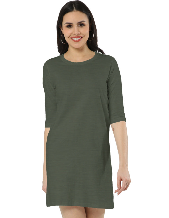 olivedrab AOP T-Shirt Dress