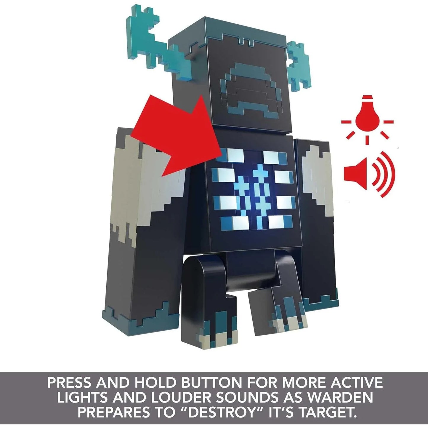 Minecraft Light Sound Guardian Warden Action Figure