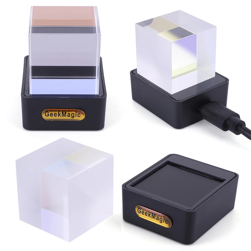 Crystal Cube Photo Display Holographic Desktop