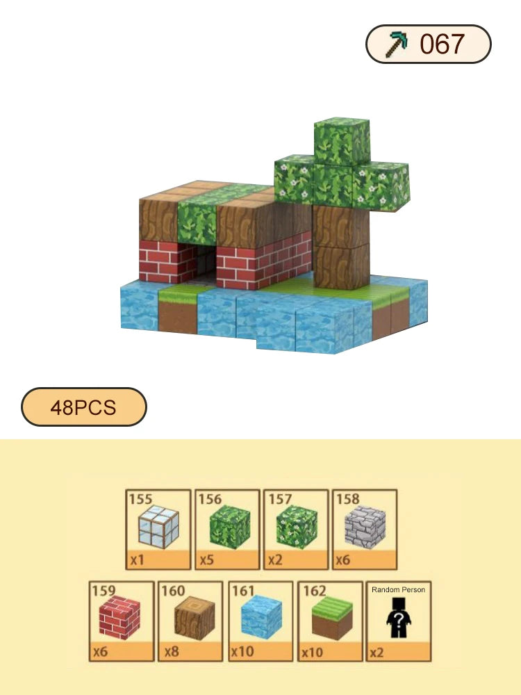 Magnetic Blocks-Build Scene Architectural Set