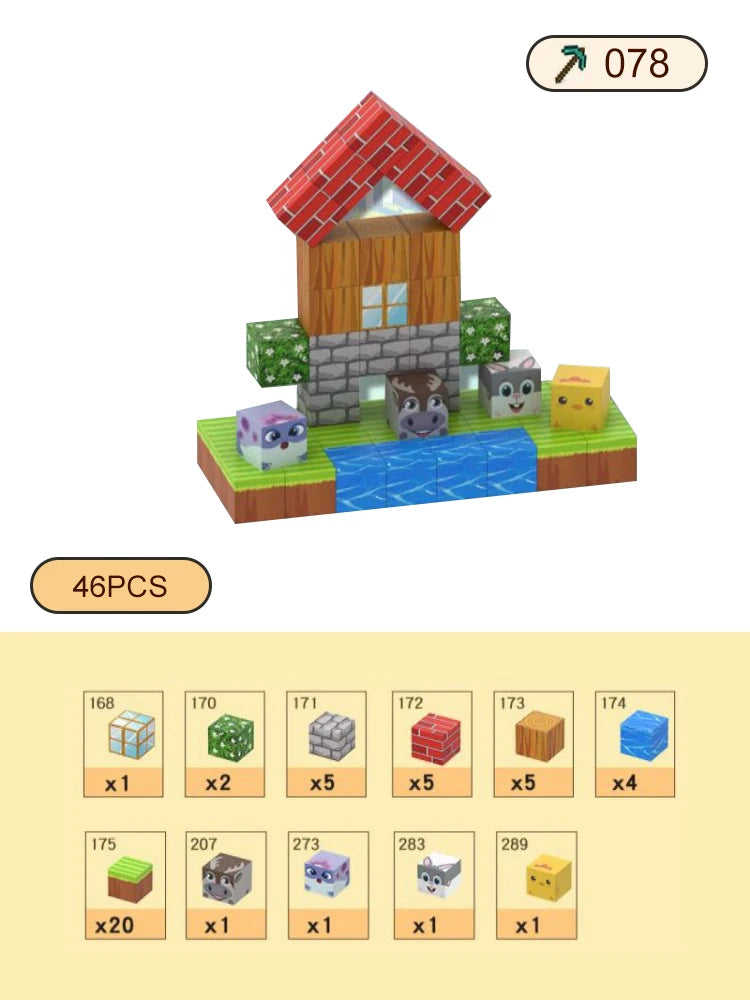 Magnetic Blocks-Build Scene Architectural Set