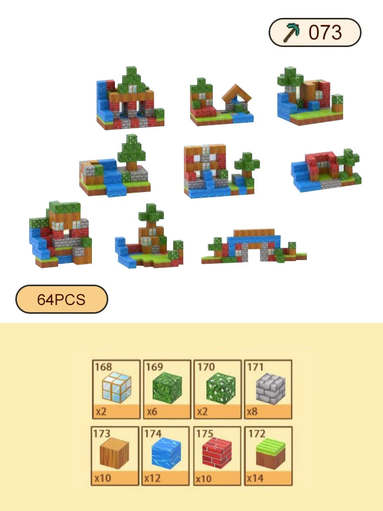 Magnetic Blocks-Build Scene Architectural Set