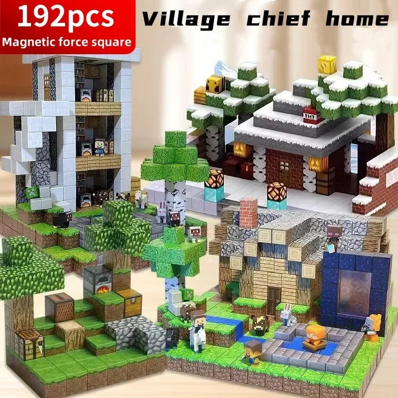 New 192PCS Magnetic Building Blocks Mine Magnet World Set Toys STEM Montessori Stacking Cubes Construction Set Christmas Gift
