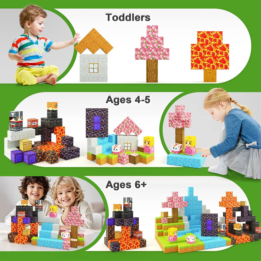 Creative Street View Magnetic Building Block Bricks Famous Scene Architectural Kit Diy Model Kids Tech Toy For Kid Gift