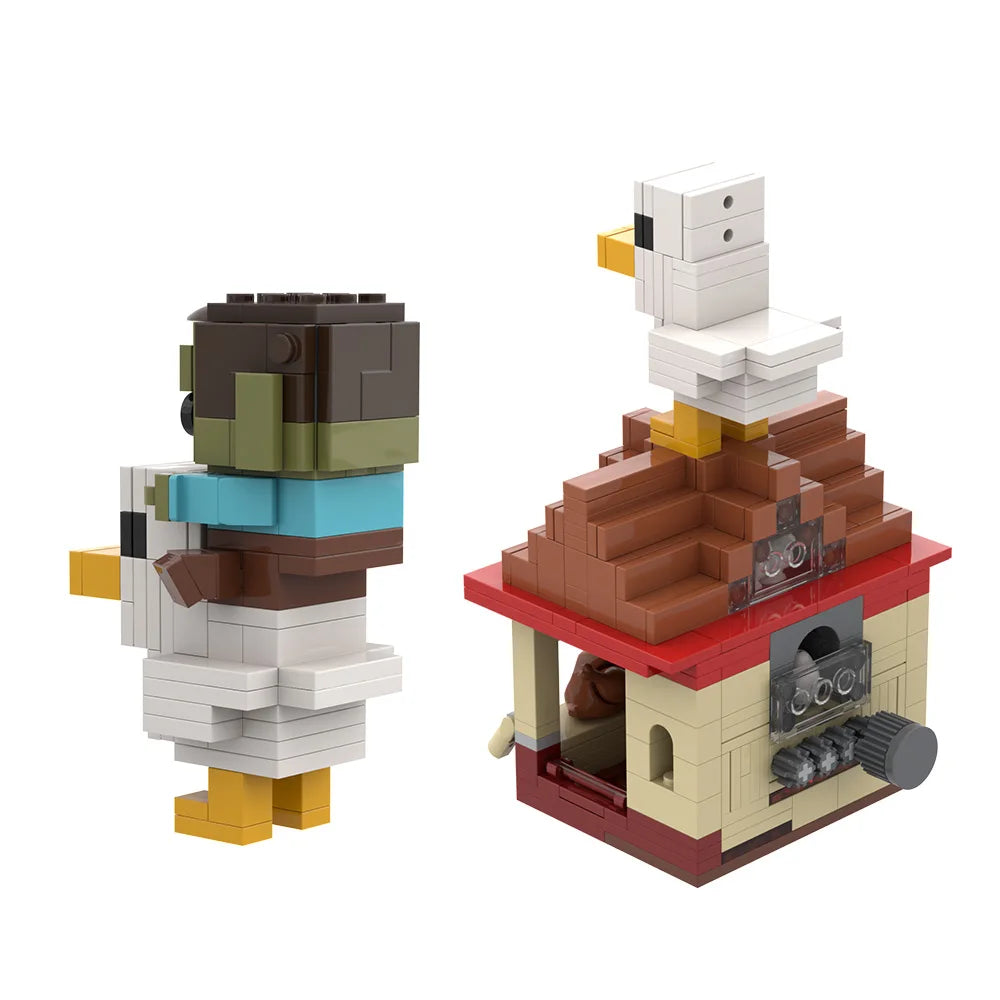 My World Building Blocks Sets Interactive Game Attack Chicken Jockey Cute Animal Steve's Lava Chicken Bricks Toy Gift