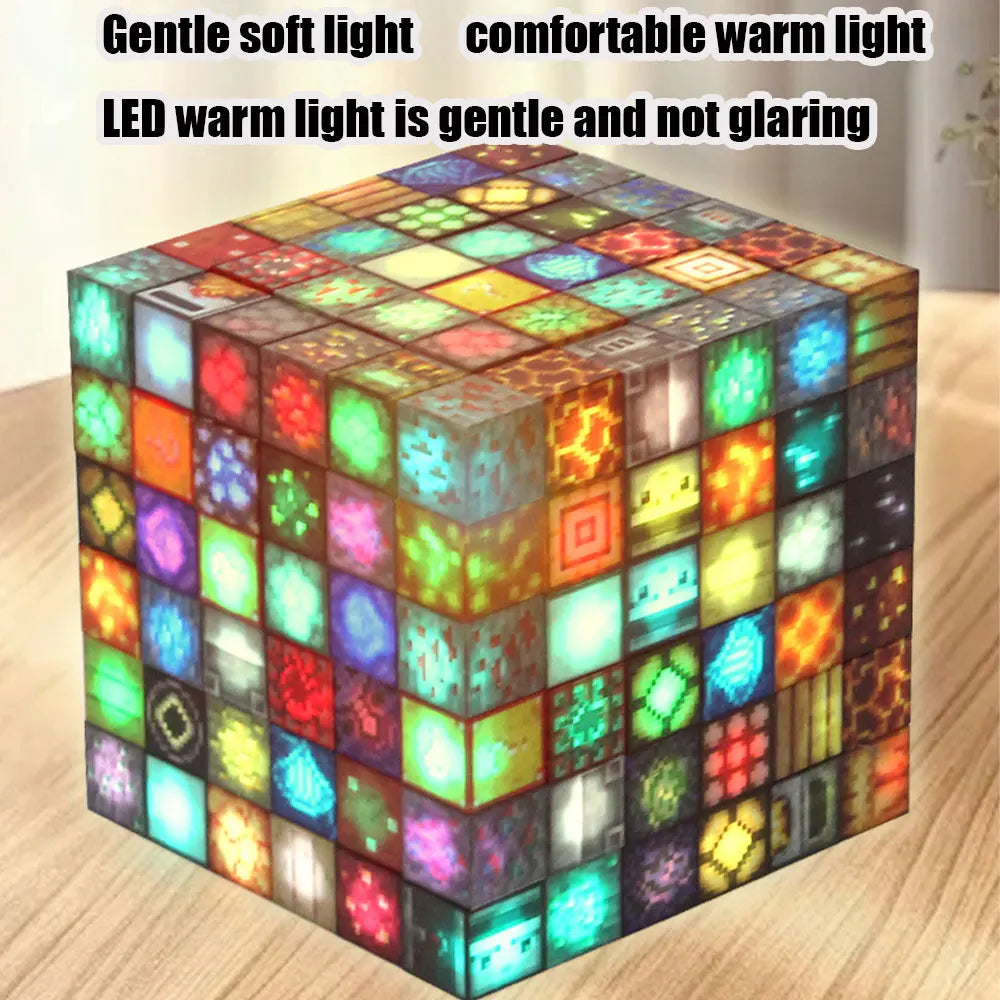 Light Magnetic Building Blocks Mine World Cube Magnet World Set