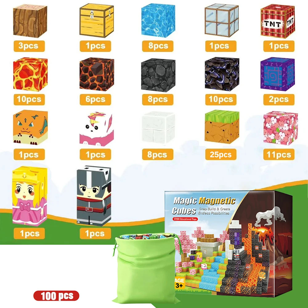 Creative Street View Magnetic Building Block Bricks Famous Scene Architectural Kit Diy Model Kids Tech Toy For Kid Gift